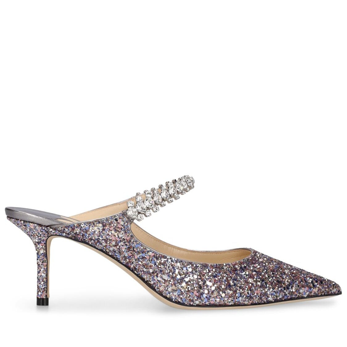 Jimmy Choo Jimmy Choo 65mm Bing glittered fabric mules - Size: UK 5 Heels | Shop From The Mirage